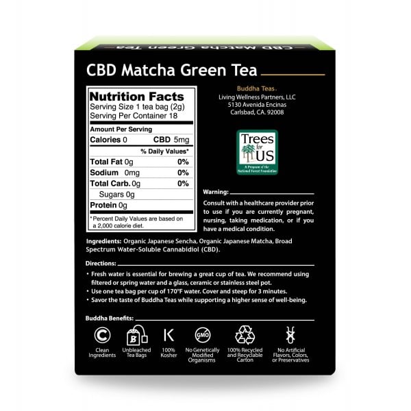 Buddha-CBD-Teas-Matcha-Ingredient-Label